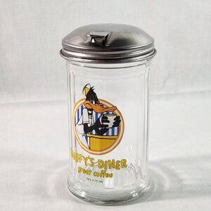 Looney Tunes Daffy's Diner Glass Sugar Dispenser HTF VG 1995 Warner Brothers
